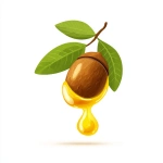 **flat cartoon of macadamia nut and oil , a drop of golden oil dripping from it, simple 2D vector, isolated on pure white background, for packaging sticker --ar 1:1 --no shadow --raw** - Image #3 <@1135489282434416781>