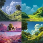 **a background image that looks like it came from the movie Shrek. no characters. make it bright and whimsical** - <@1264975901624631358> (fast)
-# Create, explore, and organize on [midjourney.com](<https://midjourney.com/imagine?from_discord=1>)