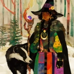 **Warrior witch thundersnowpunk with long braids and stylized warrior witch’s hat and badger companion in the snow --sref 1999999999 1999999991 416557976 2252558232 698008135 1078492728 2187294478 217414415 416417418 7337 80085 696969 47 73 97 100 --sv 4 --niji 6 --p grjlt42 --raw** - Image #1 <@948741381743083580>