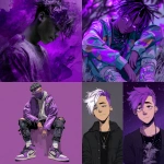 **please change the short to purple and sliver and take out the background and put somthing in the background* please make sure the picture standout** - <@1130719829305860106> (fast)