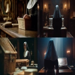 **a nun stands in front of a desk and opens a casket, we cannot see the content inside the basket, overshoulder view, the nun is very attractive, photography, cinematic, --ar 16:9 --v 7.0** - <@1073526258069151775> (fast)
-# Create, explore, and organize on [midjourney.com](<https://midjourney.com/imagine?from_discord=1>)