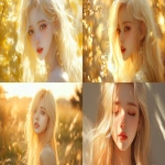 **Blond hair korean young women, gold, happy, pretty, cute --v 6.1 --ar 16:9** - <@1136199270224117860> (fast)