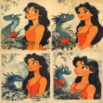 **vintage Disney line illustration dragonfruitdragon fairy --c 18 --sref 160004952 --ar 4:5 --s 750** - Variations (Strong) by <@1124692491124351056> (fast)
-# Create, explore, and organize on [midjourney.com](<https://midjourney.com/imagine?from_discord=1>)