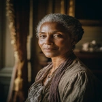 **Old Thomas Jefferson with flat white hair and short fringe, and a pregnant beautiful, part African Sally Hemings at the ornate Monticello mansion, late 18th century, standing in a softly lit interior with period-accurate clothing, looking at camera, Jefferson in refined colonial attire, Hemings in modest dress of the era, Old Thomas Jefferson and beautiful Sally Hemings, warm natural window light, nuanced expressions, dignified and respectful tone, historical realism, rich decor, photography, aesthetics, high resolution. --ar 4:5 --v 7.0 --no smiles** - Image #3 <@1121132320154452121>