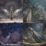 **journey to farawaylands, mantis polycrystal feathers being, amidst, ceremonial megalithic maze, stunning unreasonably fine details --exp 50 --v 7.0** - <@382992103153598464> (relaxed, stealth)