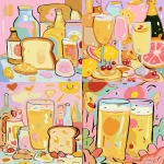 **Packaging design for "Utopian Toast", a collaboration beer between Utopian Brewing and Toast Ale. The beer is known for its rich flavour. Abstract illustration using a limited colour palette --ar 5:6 --raw --sref 527794733 <https://s.mj.run/UemyhgrpL8E> --p lezvs4y --s 50 --v 7.0** - <@1209615304372658177> (relaxed)