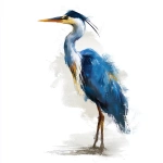 **simple drawing of a blue heron standing. Showing full body** - Image #1 <@1135636698060038216>