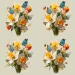 **daffodils and tulips bouquet with several butterflies, 4k --v 7.0** - Variations (Region) by <@1013988553807646733> (fast)