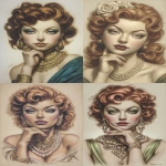 **mucha lavish belle epoque, dressed in emerald, ginger hair, gold jewellery --ar 7:11 --exp 100 --profile qr3eubn --v 7.0** - <@286172671216058369> (relaxed)