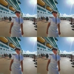 **iPhone photo of a woman in a cruise ship crew uniform, 25 years old, beautiful, full-length --s 50 --raw --v 7.0 --ar 3:4** - Variations (Region) by <@1264344222698307735> (fast, stealth)