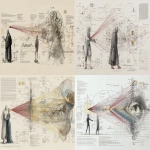 **a highly detailed, complex scientific diagram in the style of Da Vinci's notebooks, showing the interaction between two human figures, one projecting a cone of light and data, the other enveloped in a wave function, intricate lines and annotations, on white background, minimalist --ar 16:9 --raw** - <@1090799901803286538> (fast)
-# Create, explore, and organize on [midjourney.com](<https://midjourney.com/imagine?from_discord=1>)