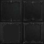 **A minimalist dark couture border**, black line art. Decoration exists ONLY in the four corners: each corner features a tiny, stylized element--a micro barbed wire knot, a nano crow skull, a minimal shattered diamond shape. These elements are connected by an almost invisible 0.5pt black stroke along the very edge. The effect is stark, luxurious, and leaves the central white rectangle completely pristine and huge. Luxury streetwear brand graphic template. --no pattern, no mid-border decoration, no fill --ar 2:3 --p tk2q1nv --raw** - Variations (Strong) by <@1283386492076687404> (fast)
-# Create, explore, and organize on [midjourney.com](<https://midjourney.com/imagine?from_discord=1>)