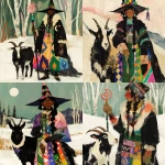 **Warrior witch thundersnowpunk with long braids and stylized warrior witch’s hat and goat companion in the snow --sref 1999999999 1999999991 416557976 2252558232 698008135 1078492728 2187294478 217414415 416417418 7337 80085 696969 47 73 97 100 --sv 4 --niji 6 --p grjlt42 --raw** - <@948741381743083580> (relaxed)