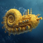 **a yellow navy ammonite amanita submarine down the sea --v 7.0 --raw** - Image #4 <@1071135204846096475>