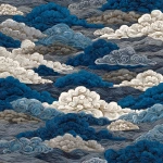 **Japanese ancient style clouds grey and blue, PNG pattern, mystical cloud Japan style** - Image #3 <@801250103662215209>