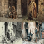 **medieval poor man begging from rich noble on corner of street --ar 2:1** - <@1173287766260453407> (fast)
-# Create, explore, and organize on [midjourney.com](<https://midjourney.com/imagine?from_discord=1>)