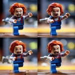 **Chucky the doll as a Lego mini figures leaping towards you --v 5.2** - Variations (Subtle) by <@1083045241520668722> (fast)