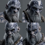**a male character, a dwarven man, gray skin, heavily scarred face, charcoal tribal paint, muscular, with a scowl** - Variations (Strong) by <@292486228132233216> (fast)
-# Create, explore, and organize on [midjourney.com](<https://midjourney.com/imagine?from_discord=1>)