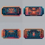 **one single movie ticket in the style from an old theater but also futuristic, flat image meant for printing on a sticker** - Variations (Strong) by <@650546685948461058> (fast)
-# Create, explore, and organize on [midjourney.com](<https://midjourney.com/imagine?from_discord=1>)