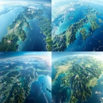 **a high resolution satellite-style aerial view of Japan connected by land to South Korea and China, Japan no longer an island, Honshu, Hokkaido, Kyushu, and Shikoku visible and recognizable, natural terrain blending with mainland Asia, detailed coastlines and mountain ranges, photorealistic earth surface, no ocean between Japan and continent, --ar 16:9 --v 6.0 --raw** - <@1099207703915679824> (fast)
-# Create, explore, and organize on [midjourney.com](<https://midjourney.com/imagine?from_discord=1>)