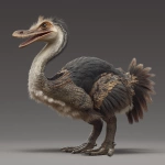 **hybrid creature based on ostrich and crocodile DNA, speculative dinosaur evolution, biomechanical feathers, prehistoric jungle --v 7.0** - Upscaled by <@823848252146450434> (fast)
