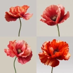 **realistic poppy flower, plain background --v 7.0** - <@1153004013885866004> (fast)