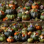 **photo professionnelle, photo promotionnelle, citrouilles fleuries, pour boutique de fleurs --v 7.0** - Variations (Strong) by <@864083879194525716> (fast)