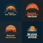 **create a logo for the corporate catch phrase "Beyond the Horizon", Sunrise, Mountains, Clipart, bold colors, thick lines --v 6.1** - <@930510690723196958> (fast)