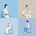 **Background color is #E5EEDF. 1:1 aspect ratio. A female sitting slightly hunched on simple chairs, one hand on chest, eyes half-closed, gentle tired facial expression, showing low energy and fatigue. Western minimalist medical line illustration, flat vector style, clean black outlines, no gradients, no textures, no additional colors, suitable for medical education.** - <@978006358924353536> (fast)
-# Create, explore, and organize on [midjourney.com](<https://midjourney.com/imagine?from_discord=1>)