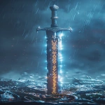 **Gram, legendary sword of Norse mythology, ancient runes glowing along the blade, forged by gods, standing upright on a rocky battlefield, surrounded by dragon bones and mist, powerful aura, mythical weapon, cinematic fantasy artwork, ultra realistic, highly detailed, epic atmosphere, 8k --ar 9:16 --v 6.0** - Image #4 <@834125706757013534>
