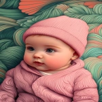 **A baby girl wearing a pink beanie, in the style of a country engraving landscape --sref 671 --p s8mr18c fx2os6q --q 2 --no trees --v 6.1 --ar 16:23** - Image #2 <@1064451214823129168>