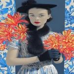 **<https://s.mj.run/mp7-27sWqZM> 1920's modern artmix elegant woman, wearing a beautiful long silk and crystal beaded dress, with an opossum fur wrapped around her neck, william morris wallpaper background --sref 3250562268 <https://s.mj.run/iqtnxPy2n2c> --v 7.0 --q 4 --exp 5 --raw --no circle --ar 5:7 --sw 50 --c 3** - Image #3 <@1059292469474373672>