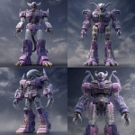 **<https://s.mj.run/MzfZwHaOM8Y> full body megazord with xenomorph head, xenomorph anatomy, xenomorph face, claws, lavender --sref <https://s.mj.run/3Fpt8iRZVgo> --sw 200 --v 7.0** - <@281826490209796096> (relaxed)