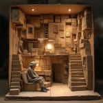 **cardboard home for cardboard houseless marionette --s 250 --v 7.0** - Upscaled by <@1017562001381265439> (fast)