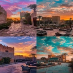 **an iphone pro camera photo of an old saudi castle with a modern glass facade, a view from the outside looking at it, a colorful sky and palm trees in the background, golden hour lighting, and a small garden filled with seating. --ar 59:128 --v 6.0** - <@960285567457841182> (fast)
-# Create, explore, and organize on [midjourney.com](<https://midjourney.com/imagine?from_discord=1>)