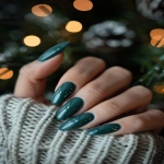 **pine green glossy nails, short almond or square shape, neutral winter background without holiday props, soft lighting --v 6.0 --ar 2:3** - Image #1 <@1321895242076520463>