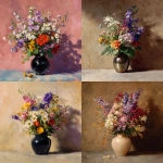 **A bouquet of Texan wildflowers in a glossy vase, a warm, light color scheme for the background, in the style of Ilya Repin's painting, with lilac shadows.** - <@397396364566462464> (fast)
-# Create, explore, and organize on [midjourney.com](<https://midjourney.com/imagine?from_discord=1>)