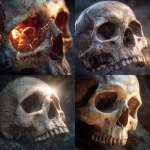 **realistic skull dramatically lit, creepy ominous style, unreal engine, --s 250** - <@1175227597211303976> (fast)