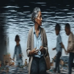 **<https://s.mj.run/PYnL-FqZikk> A realistic photo of an older Black woman in her fifties with short natural hair, wearing comfortable casual clothing typically worn at home in the evening. She sits slightly off-center in a colorful kid’s playroom, surrounded by her young grandchildren who are enthusiastically playing a fast-paced game. She looks confused but amused, clearly trying to keep up with the rules, her hands half-raised in mid-gesture. The room is filled with toys, scattered game pieces, books, and playful wall decorations. Soft, warm lighting fills the space, while abstract light reflections and ripple patterns subtly animate the background, symbolizing memory, learning, and generational gaps. The composition has shallow depth of field, cinematic lighting, natural gestures, and rich contrast. Captured in the style of a Canon EOS R5 with an EF 8mm lens, f/2 aperture, ISO 30, hyper-realistic textures, sharp focus, subtle motion blur, domestic warmth, humor, intergenerational connection, quiet vulnerability --sref <https://s.mj.run/8vJIROiTC18> --aspect 16:9 --s 250** - Image #1 <@1220830039520841890>