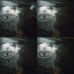 **A cinematic, ultra-realistic close-up of raindrops falling into a shallow puddle on a rough concrete road. Multiple concentric ripples spread across the water surface, overlapping naturally. The ground texture is wet, gritty, and uneven, with subtle reflections of the cloudy sky visible in the puddle. Soft diffused natural light, overcast monsoon atmosphere, muted grey and earthy tones. High detail water physics, realistic ripple patterns, shallow depth of field, photorealistic textures, calm yet moody pre-monsoon feel, 4K ultra-realistic quality. --ar 3:2** - Pan Right by <@1310497705784643657> (fast)