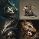 **a creature with an opossum mother and dragon father** - <@414172407717429259> (fast)