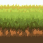 **rectangular 2D game platform, side view, pixel art style, seamless tileable texture, earthy terrain with grass on top, 32x128 pixels, isolated on white background, retro video game aesthetic, bright colors, clean edges --v 5.0 --ar 4:1** - Image #1 <@399143272141946880>