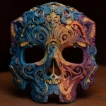 **an elaborate, 2 tone, 3d-printed, dia de los muertos mask** - Image #3 <@210191592965931008>