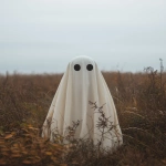 **cottagecore Halloween ghost aesthetic poster print, mahogany, trendy cozy aesthetic, --ar 2:3 --s 250 --v 6.1** - Image #1 <@1007106543935823902>