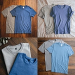**I need a flat lay of two t shirts, one heather gray and one blue** - <@1173437030416527473> (fast)