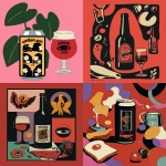 **Packaging design for "Utopian Toast", a collaboration beer between Utopian Brewing and Toast Ale. The beer is known for its rich flavour. Abstract illustration using a limited colour palette --ar 5:6 --raw --sref 527794733 3103643578 5272044 --p 876wiw5 --s 50 --v 7.0** - <@1209615304372658177> (relaxed)