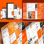 **A digital interface displays various business tools and features, including a calendar, contact management, and scheduled meetings. The design is modern and user-friendly, with a vibrant orange and white color scheme. It presents a comprehensive view of different business processes, making it easy for users to schedule, manage, and communicate within the workflow. Different sections such as "Targeted Linkedin Messages Sent," "Engaging Creatives in Rotation," "Validated Work Emails Found", and "Identifying Your Ideal Buyers" are visually represented. The image clearly shows an overview of a digital platform for managing business activities. The interface clearly presents information in a visually appealing and accessible way. --ar 19:6** - <@1097842378326409307> (fast)