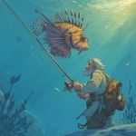 **Litium-lionfish batteris power the fishing rod for the middle-age man trying to catch the most fertile girl in the pond.** - Image #1 <@639231094968942592>