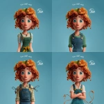 **cartoon character, female farmer, hourglass shaped body, pixar artstyle --v 7.0** - Variations (Region) by <@798906196995997708> (relaxed)