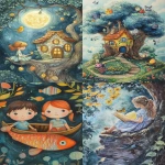 **children's book illustration, colored pencils painting --no pencils --raw --ar 35:53 --v 6.1** - <@1202719359680774145> (fast)